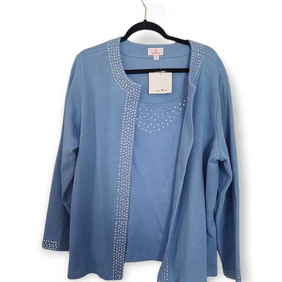 Quacker Factory Women's Blue Cardigan NWT - Picture 6 of 6